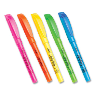 BIC® Brite Liner Highlighter, Chisel Tip, Assorted Colors, 24/Set (BICBL241AST)