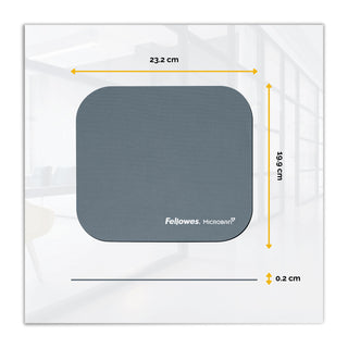 Fellowes® Mouse Pad with Microban Protection, 9 x 8, Graphite (FEL5934001)