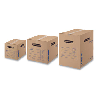 Bankers Box® SmoothMove Basic Moving Boxes, Regular Slotted Container (RSC), Medium, 18" x 18" x 16", Brown/Blue, 20/Bundle (FEL7713901)