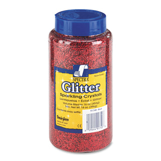 Pacon® Spectra Glitter, .04 Hexagon Crystals, Red, 16 oz Shaker-Top Jar (PAC91740)