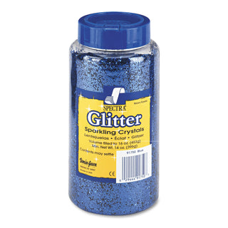 Pacon® Spectra Glitter, .04 Hexagon Crystals, Blue, 16 oz Shaker-Top Jar (PAC91750)
