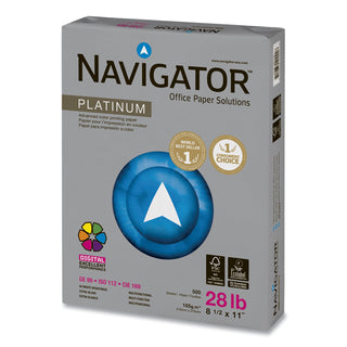 Navigator® Platinum Paper, 99 Bright, 28lb, 8.5 x 11, White, 500/Ream (SNANPL1128)