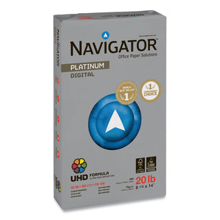 Navigator® Platinum Paper, 99 Bright, 20lb, 8.5 x 14, White, 500 Sheets/Ream, 10 Reams/Carton (SNANPL1420)