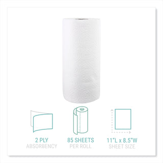 Windsoft® Kitchen Roll Towels, 2 Ply, 11 x 8.8, White, 85/Roll, 30 Rolls/Carton (WIN122085)
