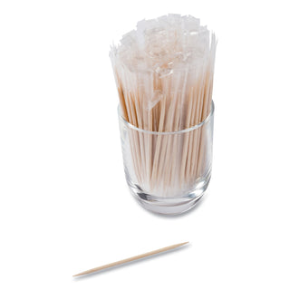 AmerCareRoyal® Mint Cello-Wrapped Wood Toothpicks, 2 1/2", Natural, 1000/Box, 15 Boxes/Carton (RPPRM115) (RPPRM115)