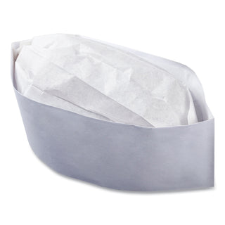 AmerCareRoyal® Classy Cap, Crepe Paper, White, Adjustable, One Size, 100 Caps/Pk, 10 Pks/Carton (RPPRCC2W)