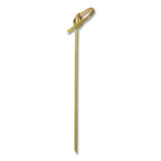 AmerCareRoyal® Knotted Bamboo Pick, Olive Green, 4", 1000/Carton (250043)