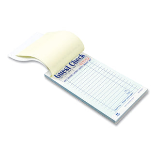 AmerCareRoyal® Guest Check Book, Carbonless Duplicate, 3 2/5 x 6 7/10, 50/Book, 50 Books/Carton (RPPGC70002)