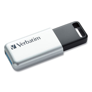 Verbatim® 128GB Store 'n' Go Secure Pro USB 3.0 Flash Drive - 128 GB - USB 3.0 - Silver - 256-bit AES - Lifetime Warranty - 1 Each (VER70057)