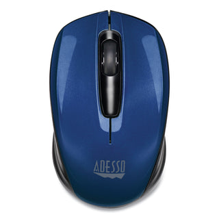 Adesso iMouse S50 Wireless Mini Mouse, 2.4 GHz Frequency/33 ft Wireless Range, Left/Right Hand Use, Blue (ADEIMOUSES50L)