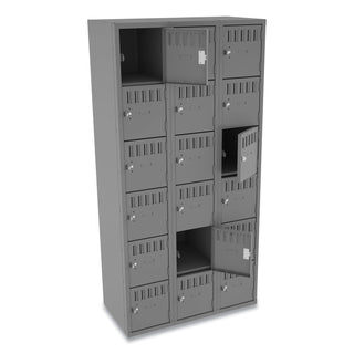 Tennsco Box Compartments Steel Lockers, Triple Stack, Medium Gray (TNNBS6121812CMG)