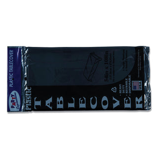 Tablemate® Table Set Rectangular Table Covers, Heavyweight Plastic, 54 x 108, Black, 6/Pack (TBL549BK)
