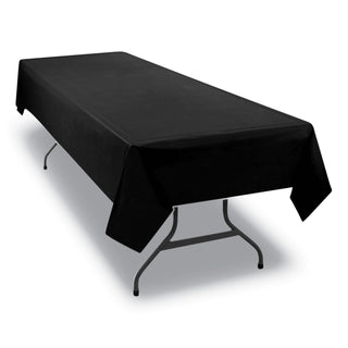 Tablemate® Table Set Rectangular Table Covers, Heavyweight Plastic, 54 x 108, Black, 6/Pack (TBL549BK)