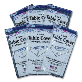 Tablemate® Table Set Poly Tissue Table Cover, 54 x 108, White, 6/Pack (TBLPT549WH)