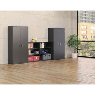 HON® Assembled Storage Cabinet, 36w x 18 1/8d x 71 3/4h, Charcoal (HONSC1872S)