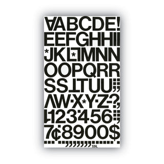 Chartpak® Press-On Vinyl Letters & Numbers, Self Adhesive, Black, 1"h, 88/Pack (CHA01030)
