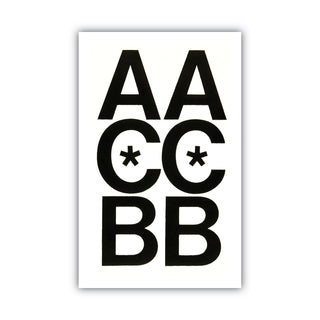 Chartpak® Press-On Vinyl Uppercase Letters, Self Adhesive, Black, 3"h, 50/Pack (CHA01070)
