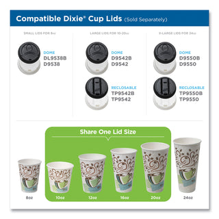 Dixie® PerfecTouch Paper Hot Cups, 10 oz, Coffee Haze, 1000/Carton (DXE92959)