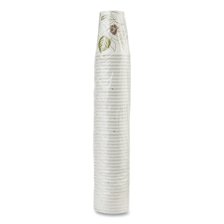 Dixie® Pathways Paper Hot Cups, 8 oz, White/Green, 50/Pack (DXE2338PATHPK)