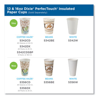 Dixie® PerfecTouch Paper Hot Cups, 16 oz, Coffee Dreams Design, 50/Pack (DXE5356CD)