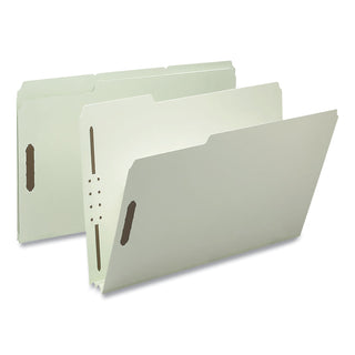 Smead™ 100% Recycled Pressboard Fastener Folders, Legal Size, Gray-Green, 25/Box (SMD20005)