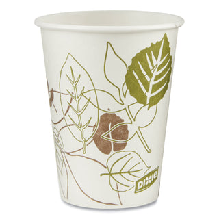 Dixie® Pathways Paper Hot Cups, 8 oz, White/Green, 50/Pack (DXE2338PATHPK)