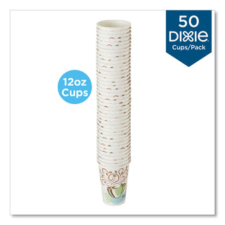 Dixie® Hot Cups, Paper, 12oz, Coffee Dreams Design, 50/Pack (DXE5342CDPK)