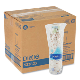 Dixie® Hot Cups, Paper, 8oz, Coffee Dreams Design, 500/Carton (DXE5338DX)