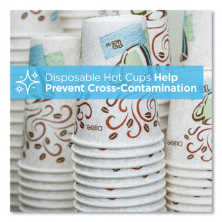Dixie® Hot Cups, Paper, 12oz, Coffee Dreams Design, 50/Pack (DXE5342CDPK)