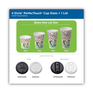 Dixie® PerfecTouch Hot/Cold Cups, 12 oz., White, 50/Bag, 20 Bags/Carton (DIX5342W)