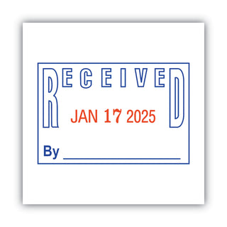Cosco® Model S 360 Two-Color Message Dater, 1.75 x 1, "Received", Self-Inking, Blue/Red (COS011034)