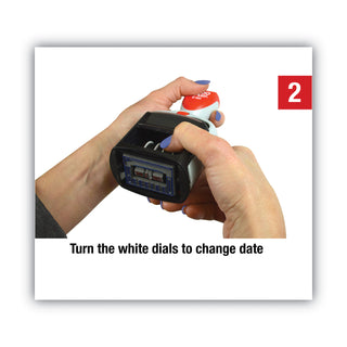 Cosco® Model S 360 Two-Color Message Dater, 1.75 x 1, "Received", Self-Inking, Blue/Red (COS011034)