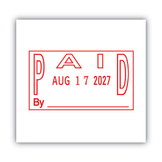 Cosco® ES Dater, PAID + Date, 1 x 1.81, Red (COS011093)