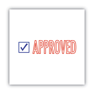ACCUSTAMP2® Pre-Inked Shutter Stamp, Red/Blue, APPROVED, 1 5/8 x 1/2 (COS035525)