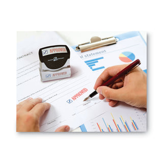 ACCUSTAMP2® Pre-Inked Shutter Stamp, Red/Blue, APPROVED, 1 5/8 x 1/2 (COS035525)