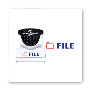 ACCUSTAMP2® Pre-Inked Shutter Stamp, Red/Blue, FILE, 1 5/8 x 1/2 (COS035534)