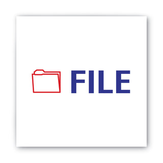 ACCUSTAMP2® Pre-Inked Shutter Stamp, Red/Blue, FILE, 1 5/8 x 1/2 (COS035534)