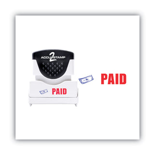 ACCUSTAMP2® Pre-Inked Shutter Stamp with Microban, Red/Blue, PAID, 1 5/8 x 1/2 (COS035535)