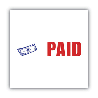 ACCUSTAMP2® Pre-Inked Shutter Stamp with Microban, Red/Blue, PAID, 1 5/8 x 1/2 (COS035535)