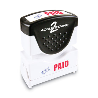 ACCUSTAMP2® Pre-Inked Shutter Stamp with Microban, Red/Blue, PAID, 1 5/8 x 1/2 (COS035535)