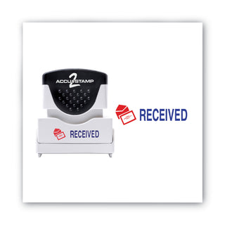 ACCUSTAMP2® Pre-Inked Shutter Stamp, Red/Blue, RECEIVED, 1 5/8 x 1/2 (COS035537)
