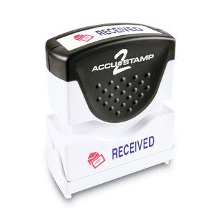 ACCUSTAMP2® Pre-Inked Shutter Stamp, Red/Blue, RECEIVED, 1 5/8 x 1/2 (COS035537)
