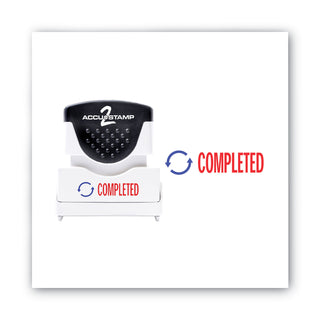 ACCUSTAMP2® Pre-Inked Shutter Stamp, Red/Blue, COMPLETED, 1 5/8 x 1/2 (COS035538)