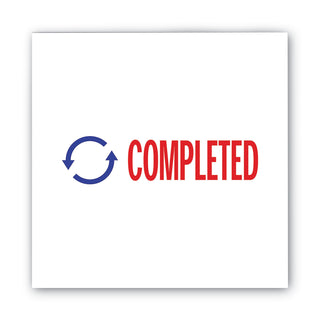 ACCUSTAMP2® Pre-Inked Shutter Stamp, Red/Blue, COMPLETED, 1 5/8 x 1/2 (COS035538)