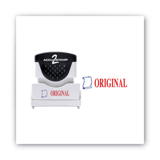 ACCUSTAMP2® Pre-Inked Shutter Stamp, Red/Blue, ORIGINAL, 1 5/8 x 1/2 (COS035540)