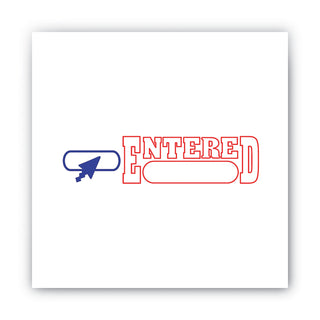 ACCUSTAMP2® Pre-Inked Shutter Stamp, Red/Blue, ENTERED, 1 5/8 x 1/2 (COS035544)