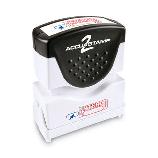 ACCUSTAMP2® Pre-Inked Shutter Stamp, Red/Blue, ENTERED, 1 5/8 x 1/2 (COS035544)