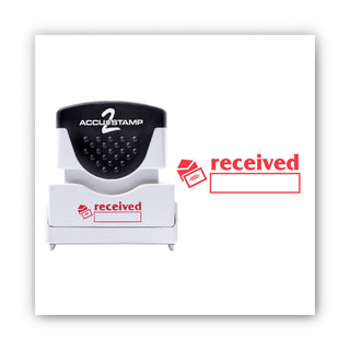 ACCUSTAMP2® Pre-Inked Shutter Stamp, Red, RECEIVED, 1 5/8 x 1/2 (COS035570)
