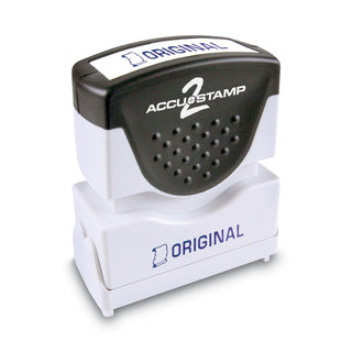 ACCUSTAMP2® Pre-Inked Shutter Stamp, Blue, ORIGINAL, 1 5/8 x 1/2 (COS035572)