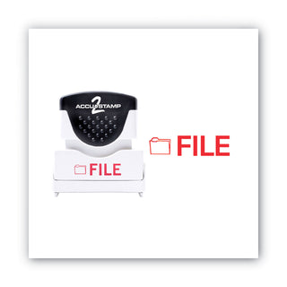 ACCUSTAMP2® Pre-Inked Shutter Stamp, Red, FILE, 5/8 x 1/2 (COS035576)